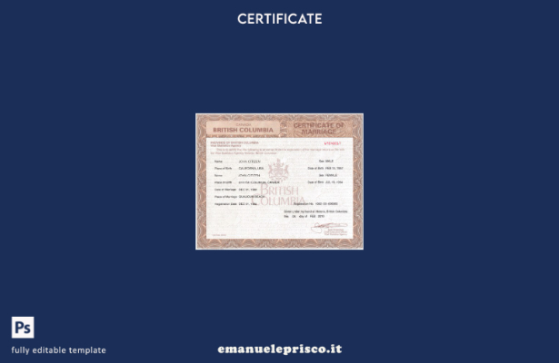 stile verificato Modello di certificato di matrimonio dell'agenzia di statistica